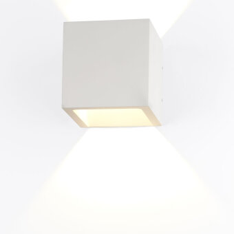 famlights famlights | LED Wandleuchte Cube Aluminium in Weiß