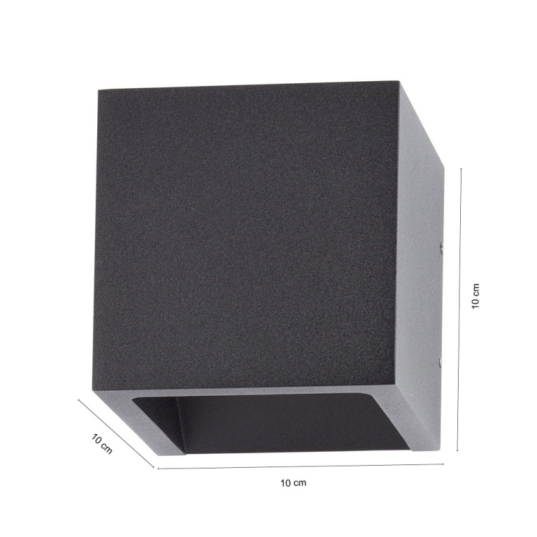 famlights famlights | LED Wandleuchte Cube Aluminium in Anthrazit