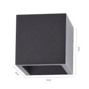 famlights | LED Wandleuchte Cube Aluminium in Anthrazit