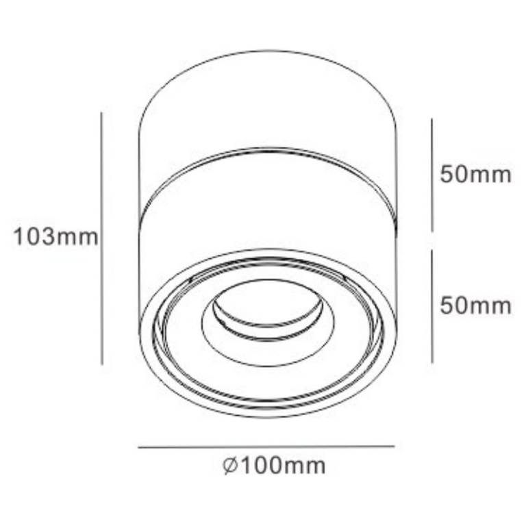 famlights famlights | LED Aufbauspot Ben aus Metall in Weiß