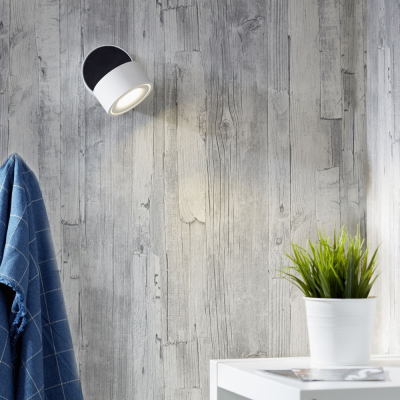 famlights | LED Aufbauspot Ben aus Metall in Weiß