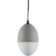 famlights | Pendelleuchte Dinko aus Beton und Glas in Grau und Weiß, E27, max. 25W