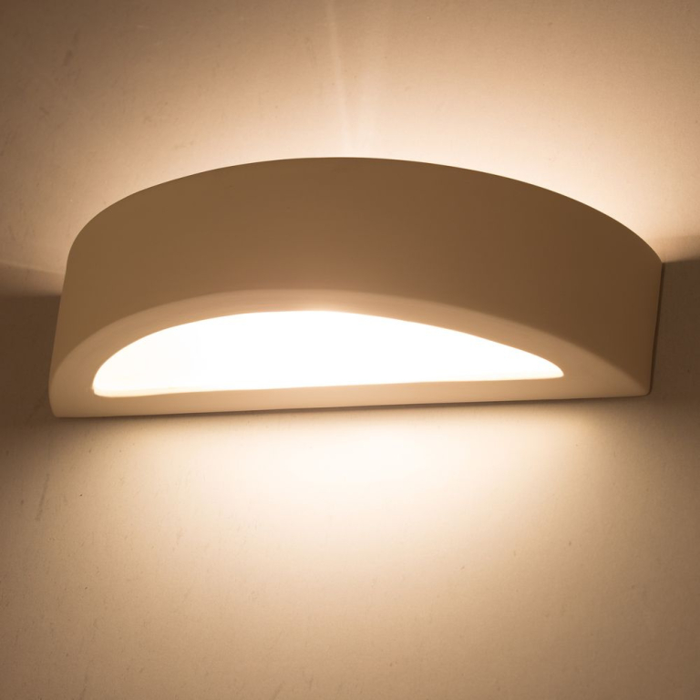 famlights famlights | Wandleuchte Aaron aus Keramik in Weiß E27 max. 60W