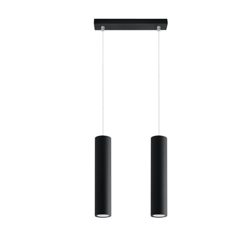 famlights famlights | Pendelleuchte Brian aus Stahl in Schwarz GU10 max. 2 x 40W