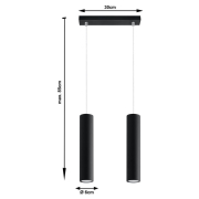 famlights | Pendelleuchte Brian aus Stahl in Schwarz GU10 max. 2 x 40W