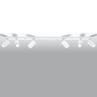 famlights famlights | Deckenspot Angelina aus Stahl in Weiß GU10 max. 6 x 40W 1170 mm