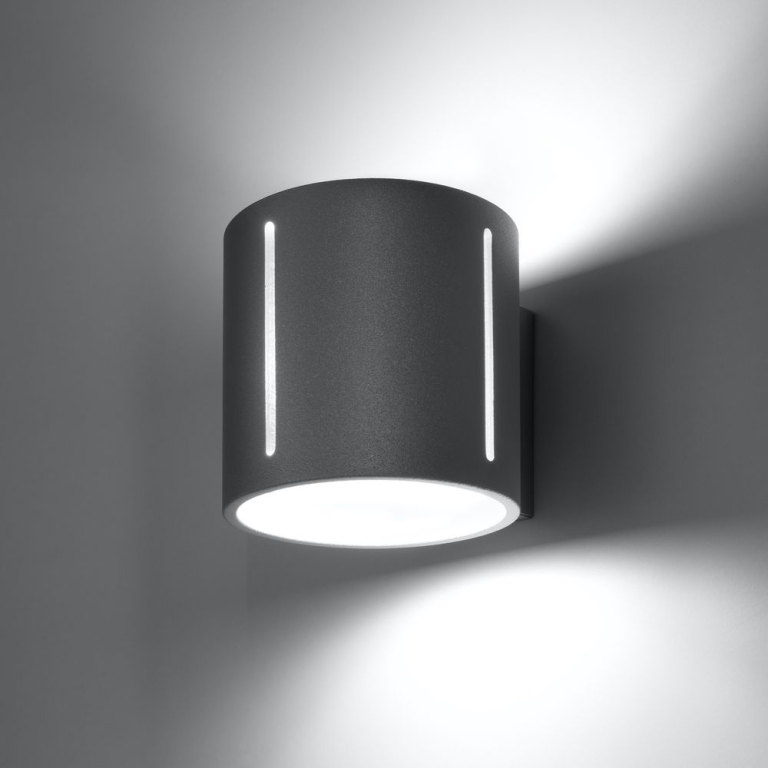 famlights famlights | Wandleuchte Yannis aus Aluminium in Grau G9 max. 40W