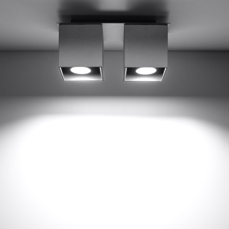 famlights famlights | Deckenleuchte Alicia aus Aluminium in Grau GU10 2 x 40 W
