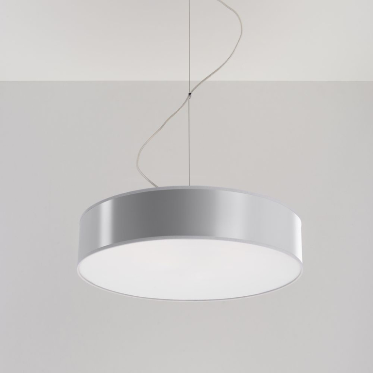 famlights famlights | Pendelleuchte Annalena aus Kunststoff in Silber E27 3 x 60 W 450mm