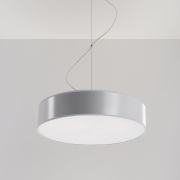 famlights | Pendelleuchte Annalena aus Kunststoff in Silber E27 3 x 60 W 450mm