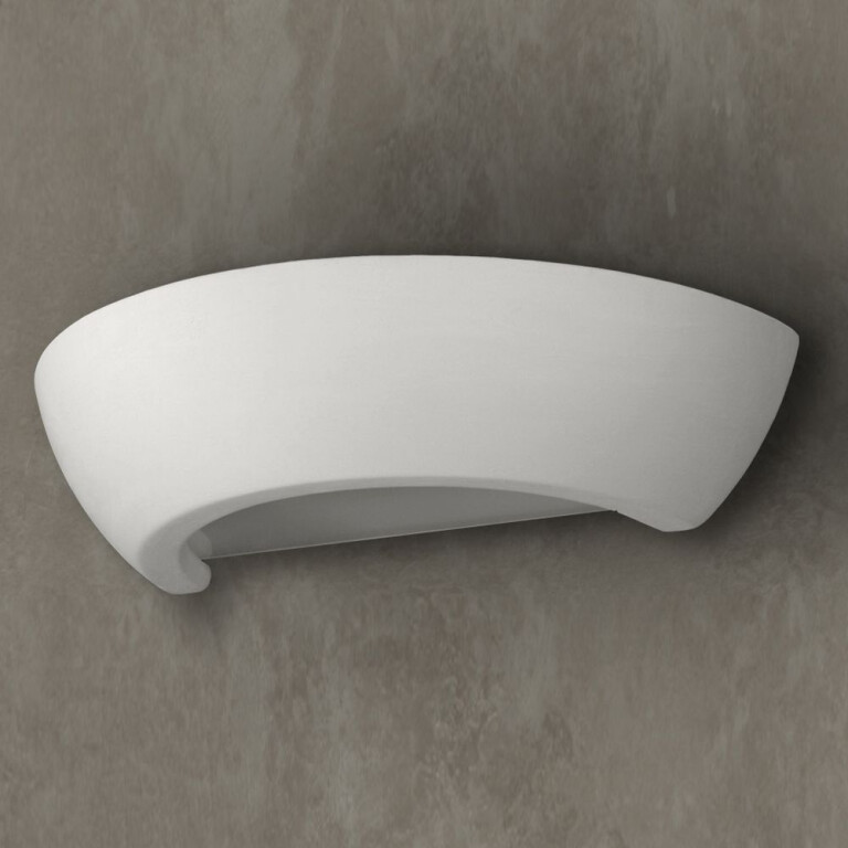 famlights famlights | Wandleuchte David aus Keramik in Weiß E27 1 x 60 W