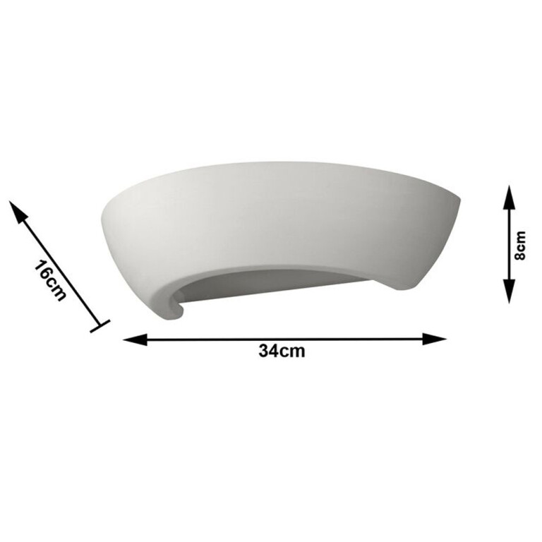 famlights famlights | Wandleuchte David aus Keramik in Weiß E27 1 x 60 W