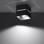 famlights | Deckenaufbauleuchte Esther aus Aluminium in Schwarz G9 1 x 40 W
