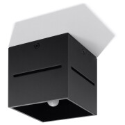 famlights | Deckenaufbauleuchte Esther aus Aluminium in Schwarz G9 1 x 40 W