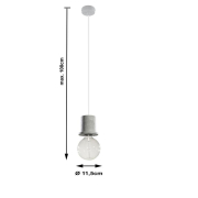 famlights | Pendelleuchte Greta aus Beton in Grau E27 1 x 60 W