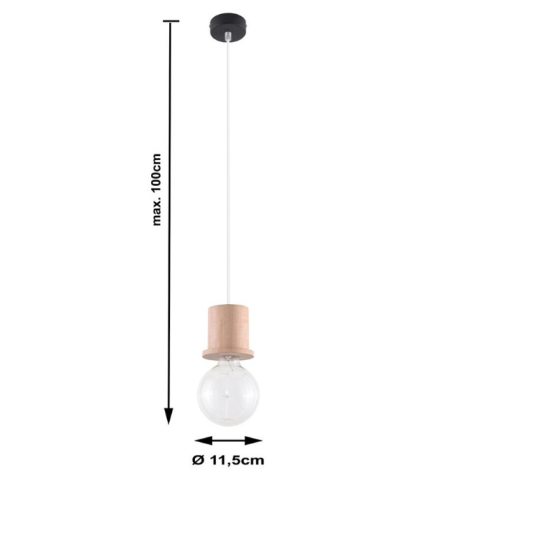 famlights famlights | Pendelleuchte Hanna aus Holz in Natur-hell E27 1 x 60 W