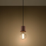 famlights | Pendelleuchte Hanna aus Holz in Natur-hell E27 1 x 60 W