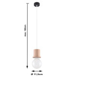 famlights | Pendelleuchte Hanna aus Holz in Natur-hell E27 1 x 60 W