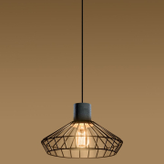 famlights | Pendelleuchte Helen aus Stahl mit Beton in Schwarz E27 1 x 60 W