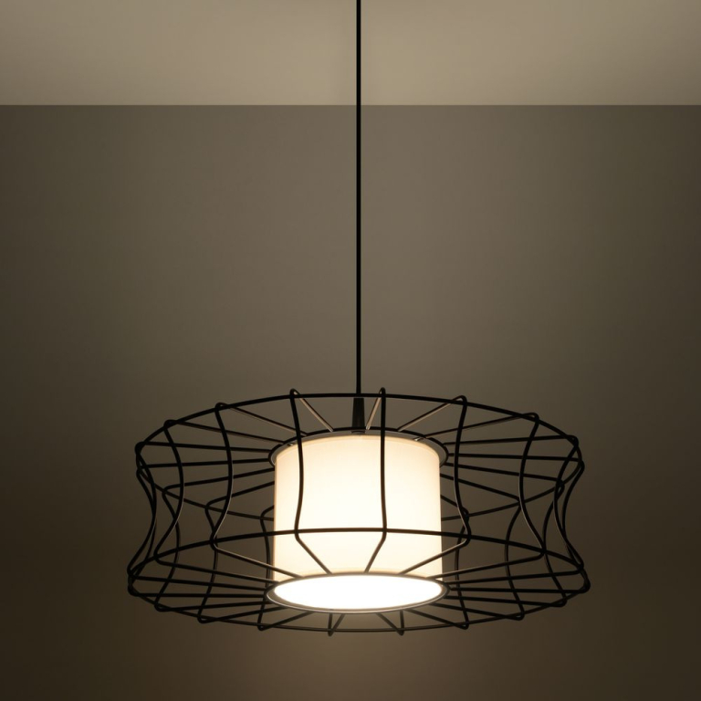 famlights famlights | Pendelleuchte Henrike aus Stahl in Schwarz E27 1 x 60 W