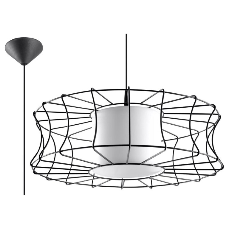 famlights famlights | Pendelleuchte Henrike aus Stahl in Schwarz E27 1 x 60 W
