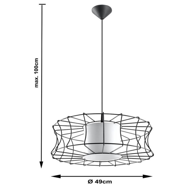 famlights famlights | Pendelleuchte Henrike aus Stahl in Schwarz E27 1 x 60 W