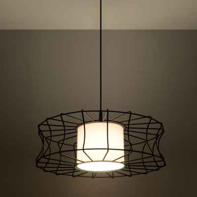 famlights famlights | Pendelleuchte Henrike aus Stahl in Schwarz E27 1 x 60 W