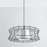 famlights | Pendelleuchte Henrike aus Stahl in Schwarz E27 1 x 60 W