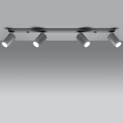 famlights | Deckenspot Angelina aus Stahl in Grau GU10 max 4 x 40 W 810 mm