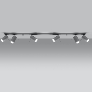 famlights | Deckenspot Angelina aus Stahl in Grau GU10 max 6 x 40 W 1170 mm