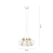 famlights | Pendelleuchte Mirko aus Metall in Weiß 3xE27 max.60W