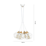 famlights | Pendelleuchte Mirko aus Metall in Weiß 4xE27 max.60W