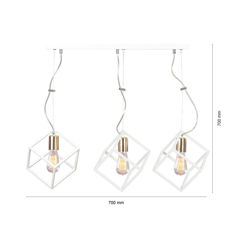 famlights famlights | Pendelleuchte Julie aus Metall in Weiß 3 x E27  max.60W
