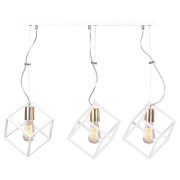 famlights | Pendelleuchte Julie aus Metall in Weiß 3 x E27  max.60W