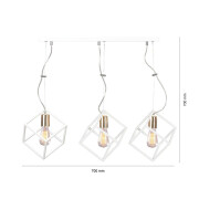 famlights | Pendelleuchte Julie aus Metall in Weiß 3 x E27  max.60W