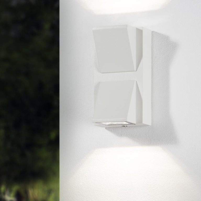 famlights famlights | LED Außenwandleuchte Sabine aus Aluminium in Weiß-Matt