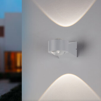 famlights famlights | LED Außenwandleuchte Sandro aus Aluminium in Weiß-Matt
