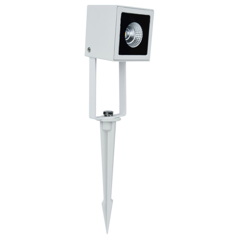 famlights famlights | LED Erdspießleuchte Vincent aus Aluminium in Weiß-matt 470 Lumen