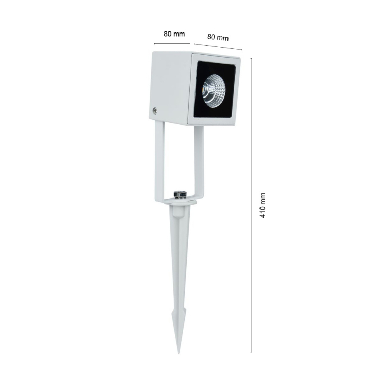 famlights famlights | LED Erdspießleuchte Vincent aus Aluminium in Weiß-matt 470 Lumen