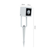 famlights | LED Erdspießleuchte Vincent aus Aluminium in Weiß-matt 470 Lumen