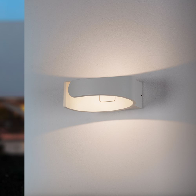 famlights famlights | LED Außenwandleuchte Sven aus Aluminium in Weiß-Matt