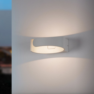 famlights | LED Außenwandleuchte Sven aus Aluminium in Weiß-Matt