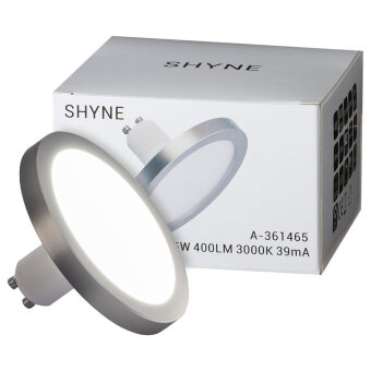 Shyne SHYNE | LED GU10 Panelleuchtmittel, 90mm, dimmbar in Silber