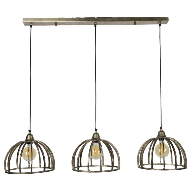 famlights famlights | Pendelleuchte Mila in Nickel E27 3-flammig