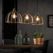 famlights | Pendelleuchte Mila in Nickel E27 3-flammig