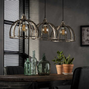 famlights | Pendelleuchte Mila in Nickel E27 3-flammig