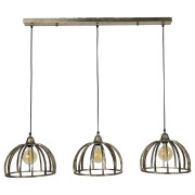 famlights | Pendelleuchte Mila in Nickel E27 3-flammig