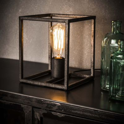 famlights | Tischleuchte Saskia aus Metall in Silber...