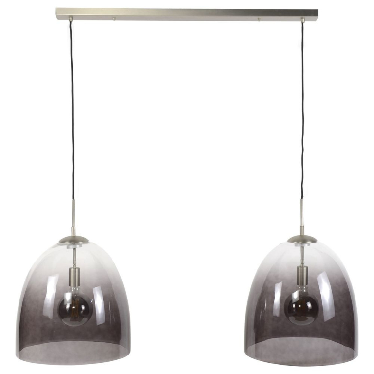 famlights famlights | Pendelleuchte Madlen in Nickel E27 400mm 2-flammig