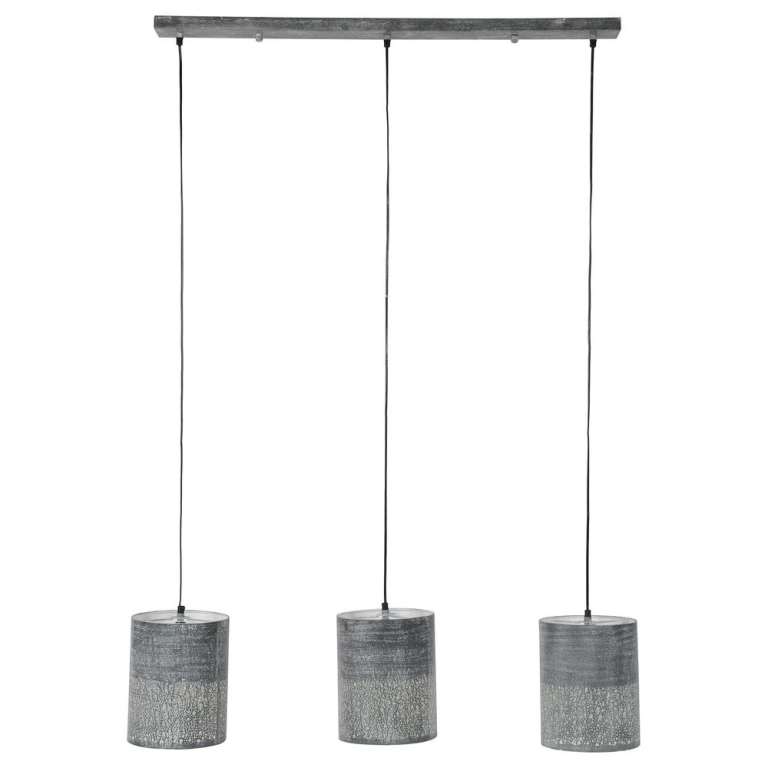 famlights famlights | Pendelleuchte Dante in Grau E27 3-flammig Balken